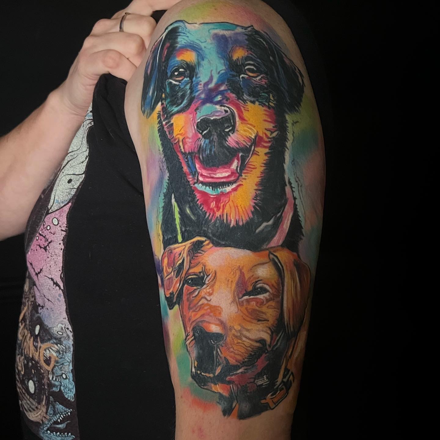 Watercolor Dog Tattoo