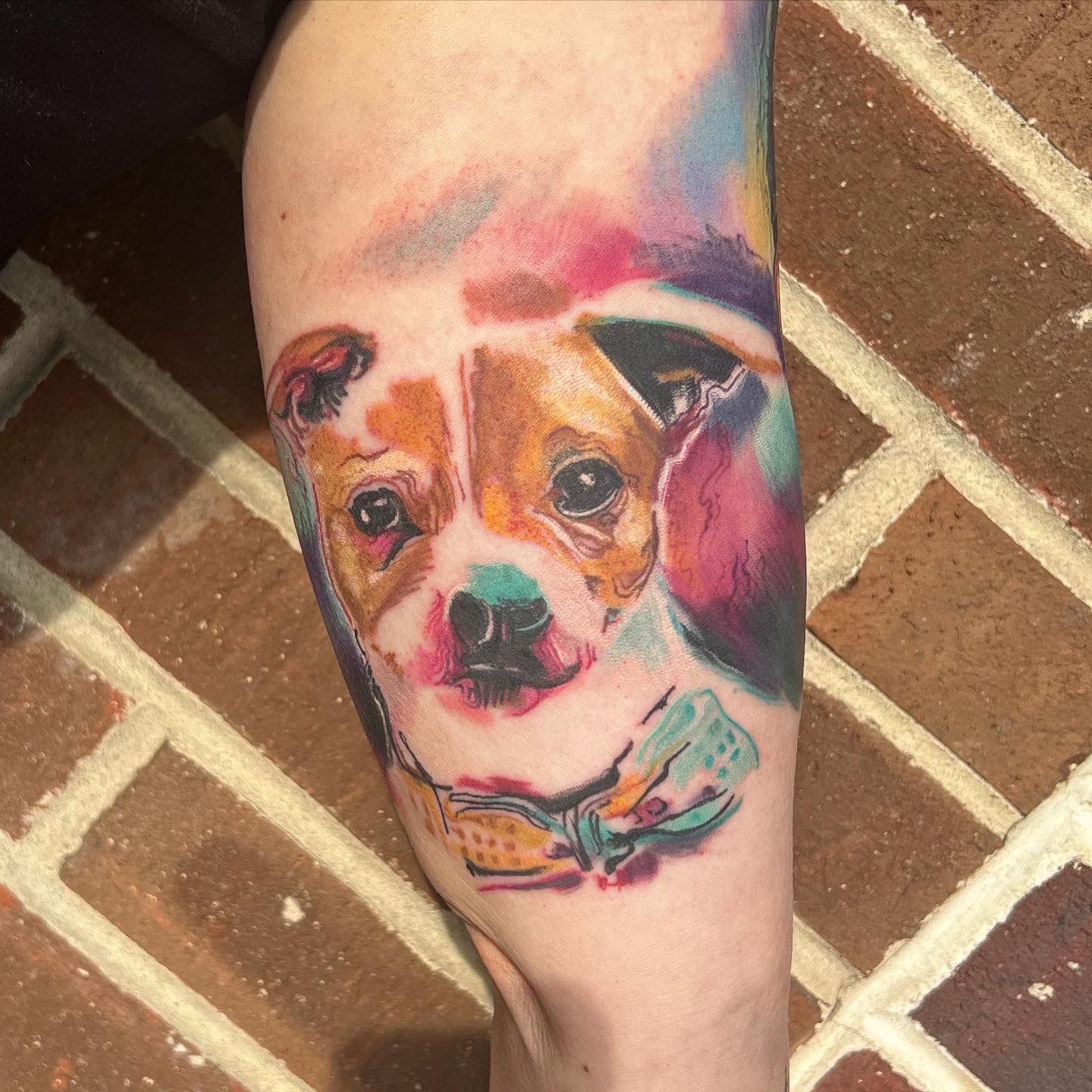 Watercolor Dog Tattoo 2